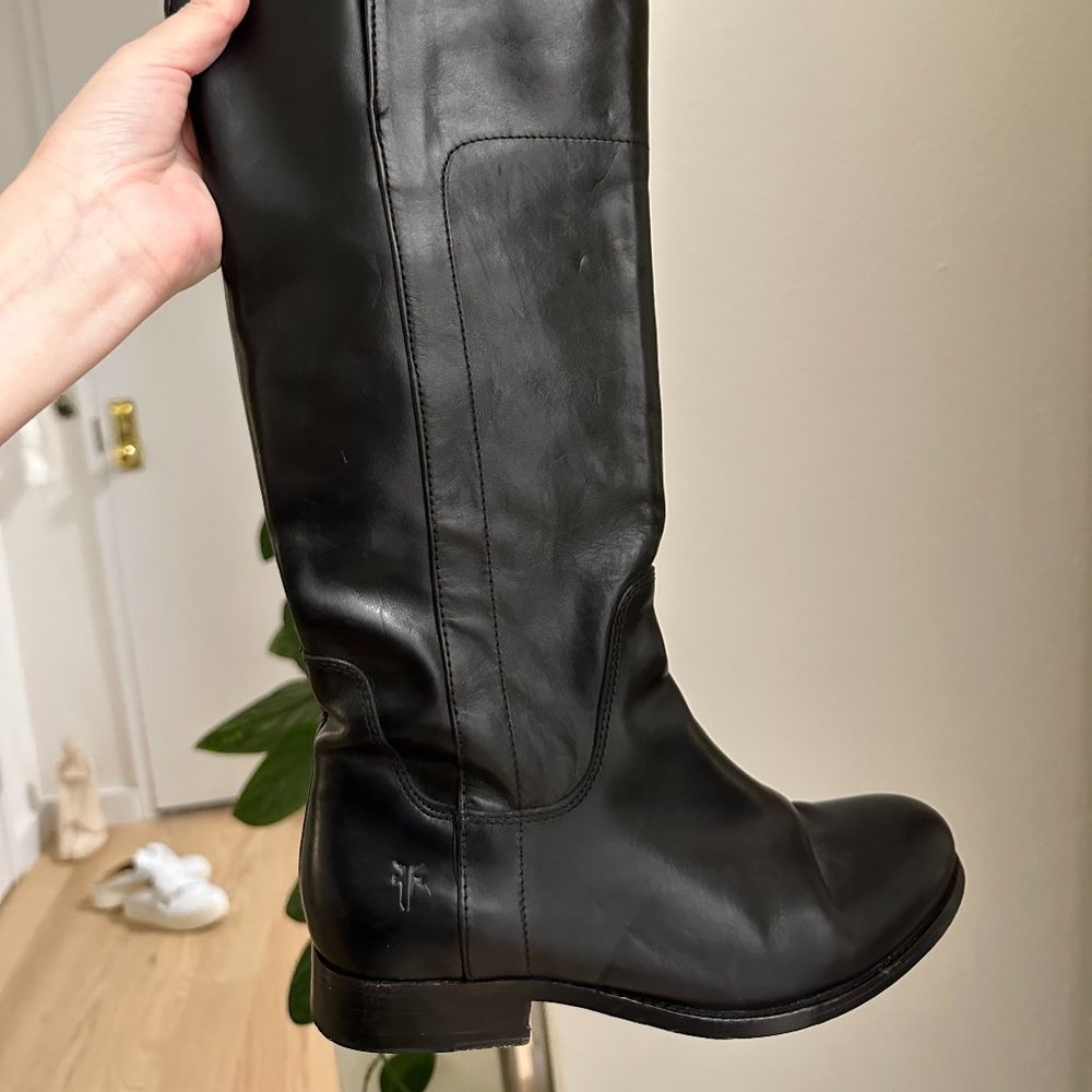 Frye Melissa Tall Riding Boot - Black Leather